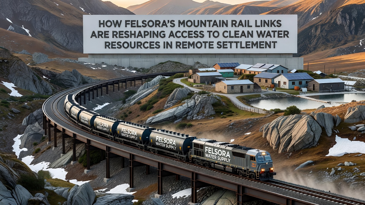 Remote Felsora settlement receiving rail-delivered water equipment and supplies